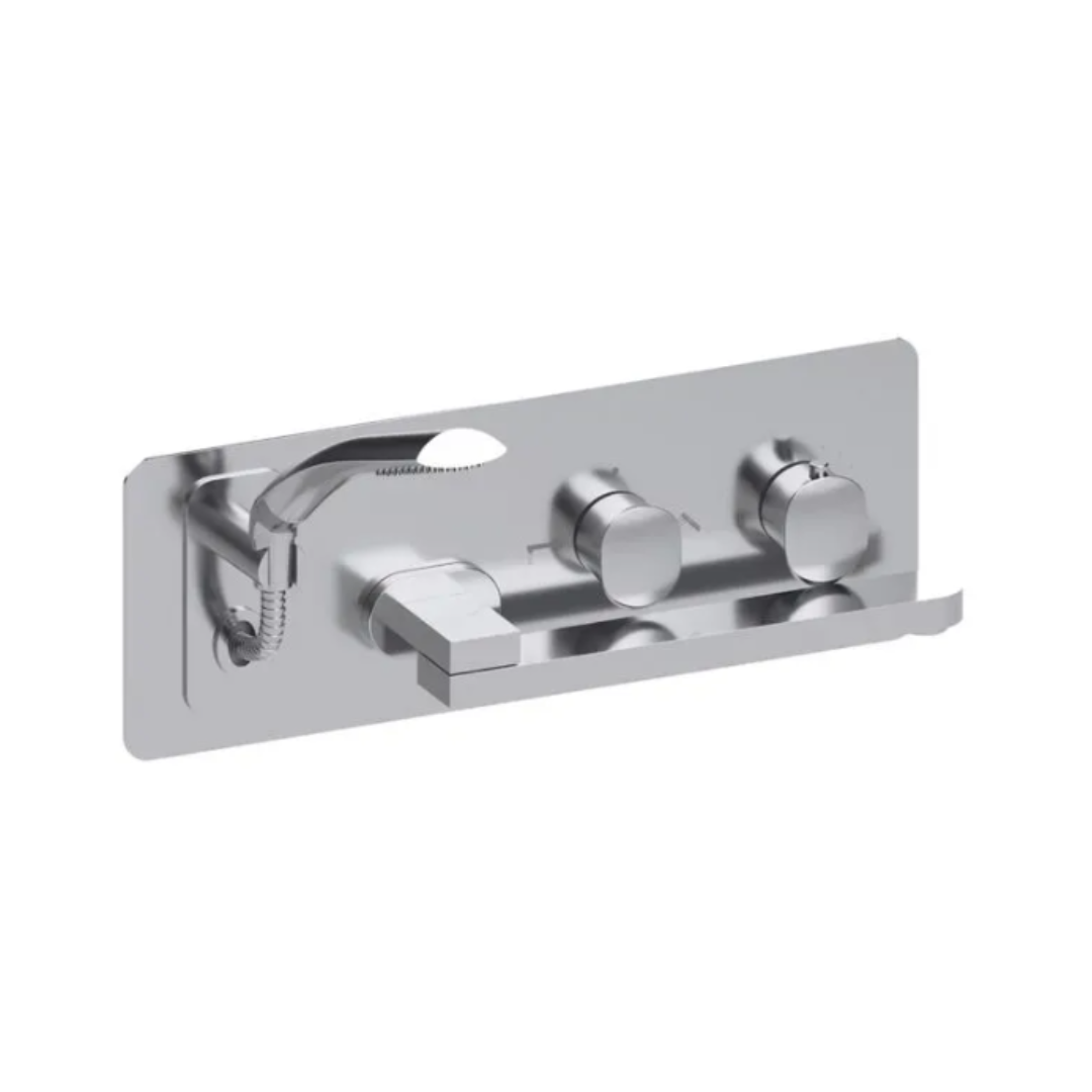 Tenzo Fluvia Wall mount tub filler with retractable hose & swivel spout FLT74-CR