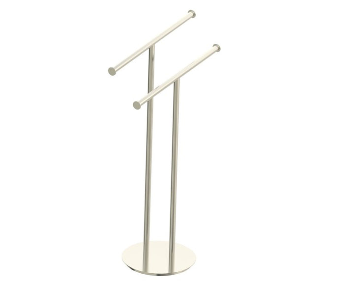 Kartners Free Standing Double Towel Rail, Round Center Post KFS-RD-CP