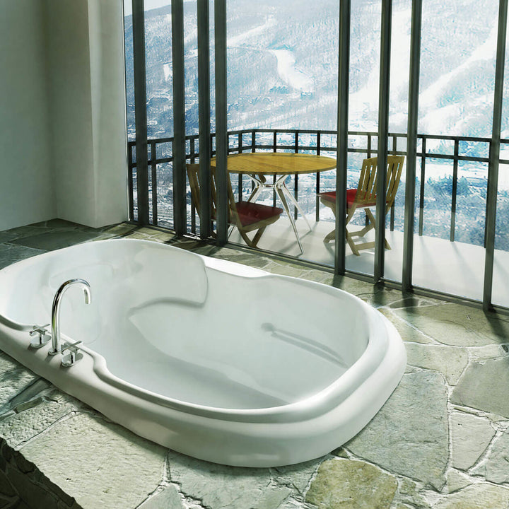 Maax Calla 6642 Acrylic Drop-in Center Drain Bathtub in White