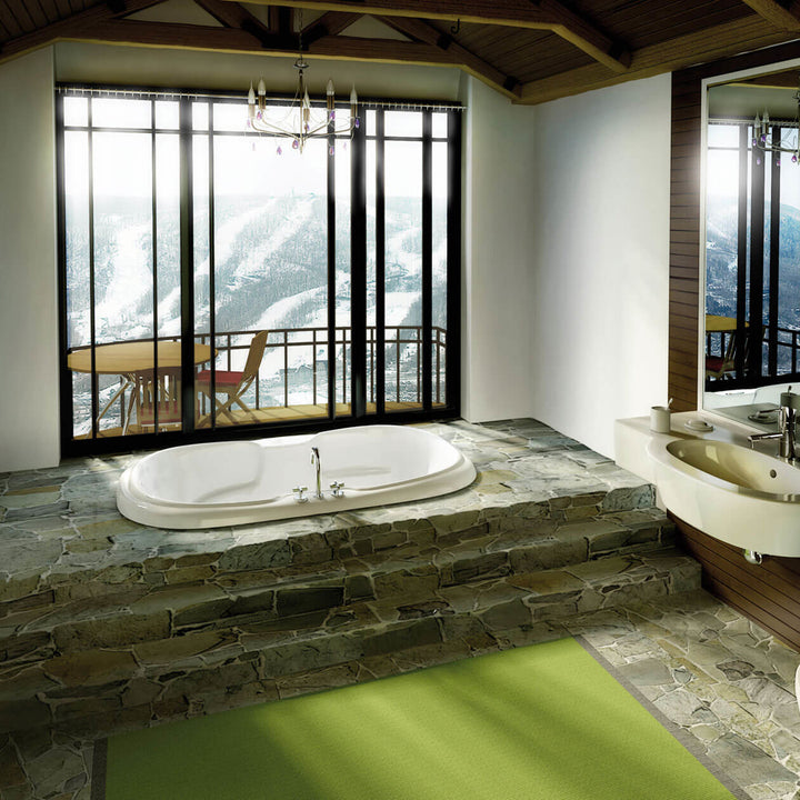 Maax Calla 6642 Acrylic Drop-in Center Drain Bathtub in White