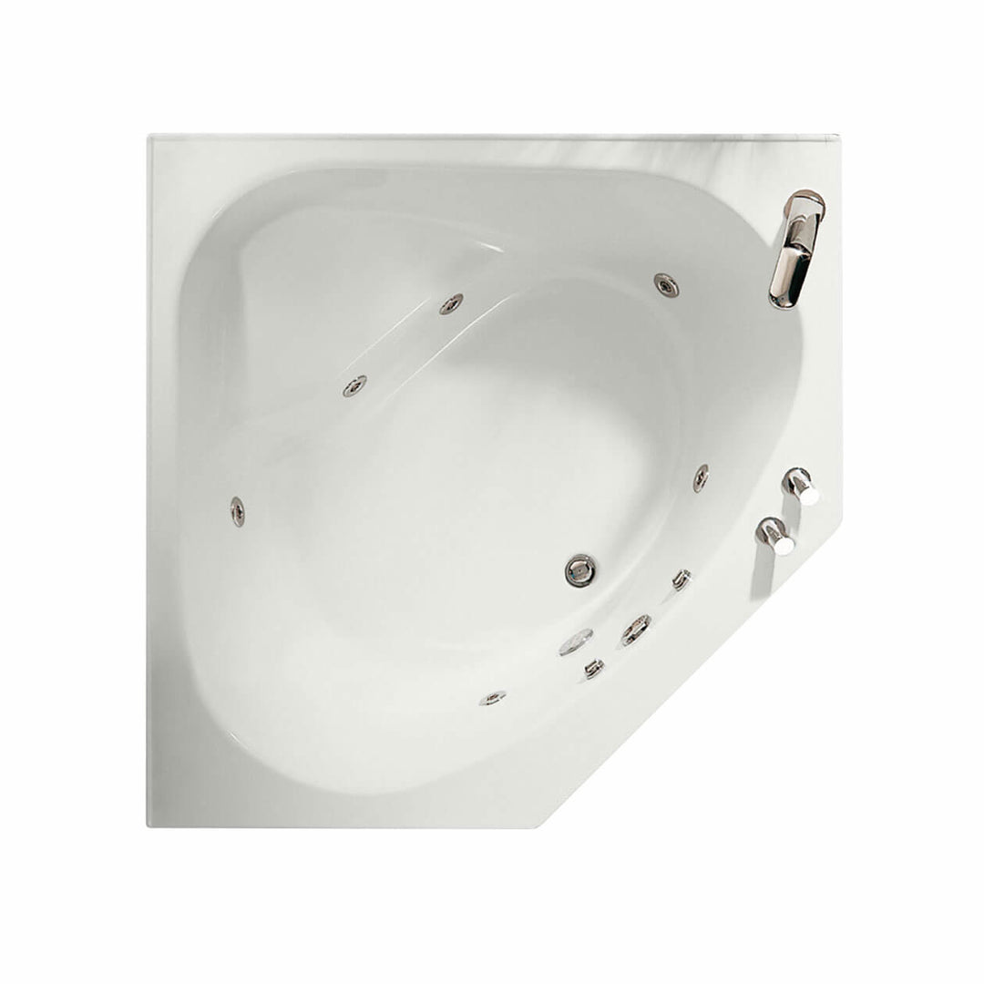 Maax Tandem 6060 Acrylic Corner Center Drain Bathtub in White