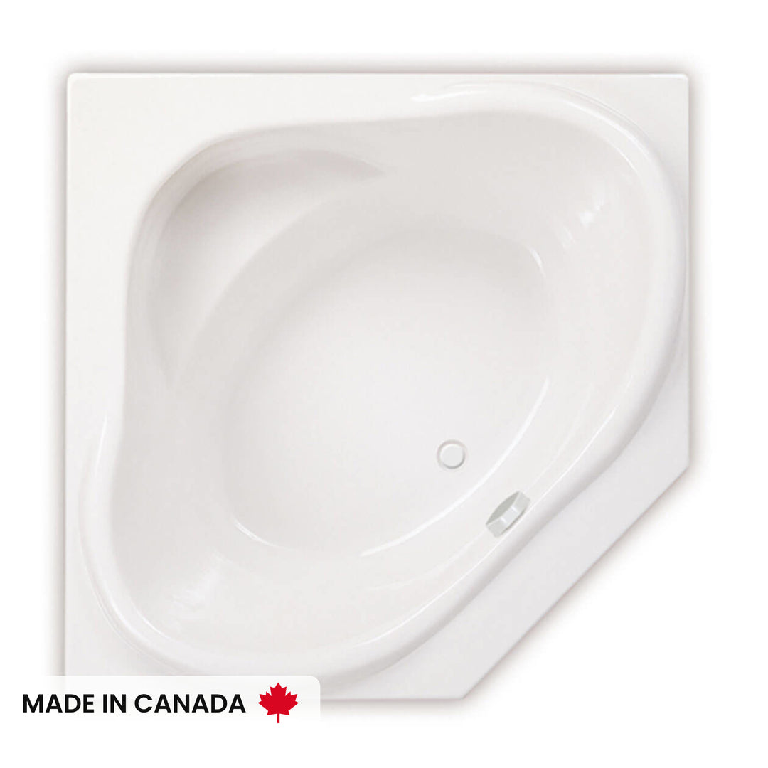 Maax Nancy 54 x 54 Acrylic Drop-in Center Drain Bathtub in White