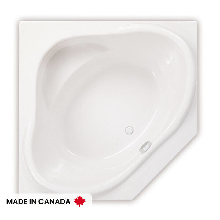 Maax Nancy 54 x 54 Acrylic Drop-in Center Drain Bathtub in White