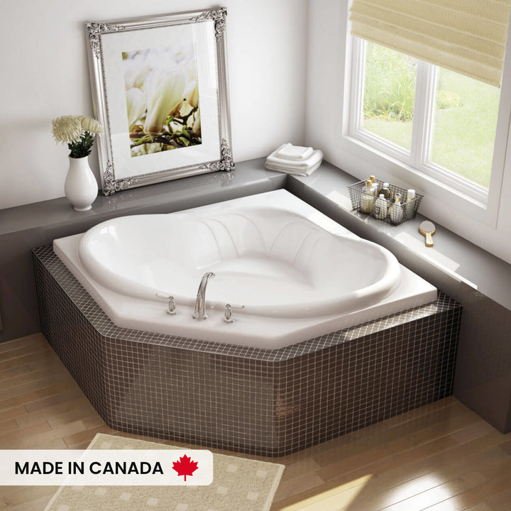 Maax Nancy 54 x 54 Acrylic Drop-in Center Drain Bathtub in White