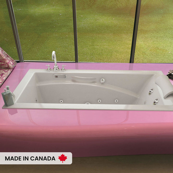 Maax Optik 6636 Acrylic Alcove End Drain Bathtub in White
