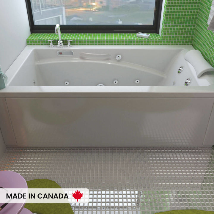Maax Optik 6636 Acrylic Alcove End Drain Bathtub in White