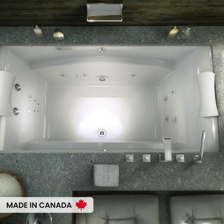 Maax Optik 7236 Acrylic Undermount Center Drain Bathtub in White