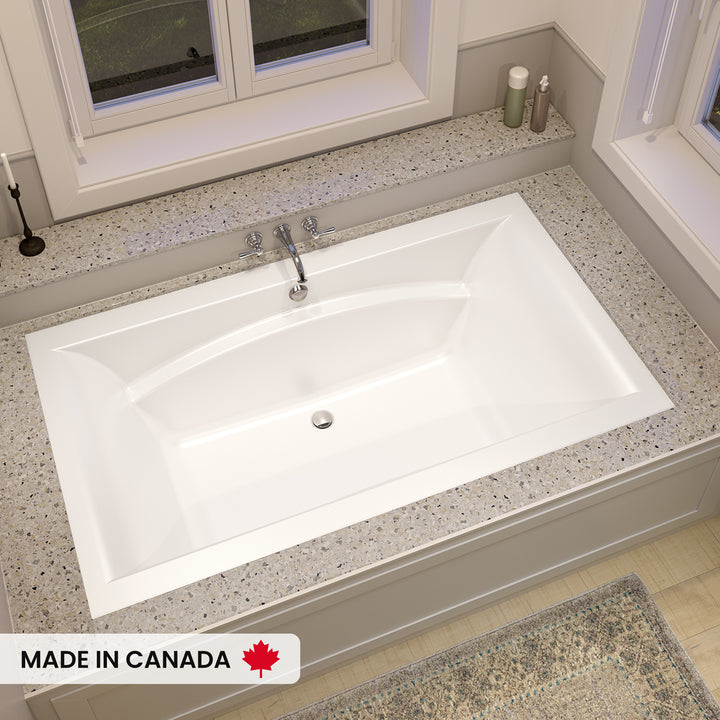 Maax Optik 7242 Acrylic Undermount Center Drain Bathtub in White