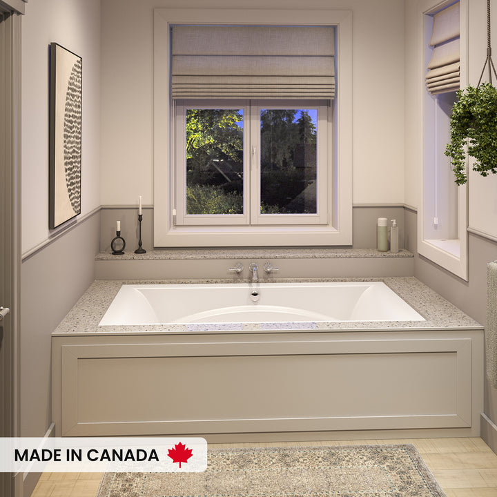 Maax Optik 7242 Acrylic Undermount Center Drain Bathtub in White