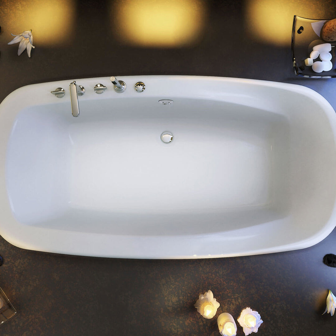 Maax Eterne 7242 Acrylic Drop-in Center Drain Bathtub in White