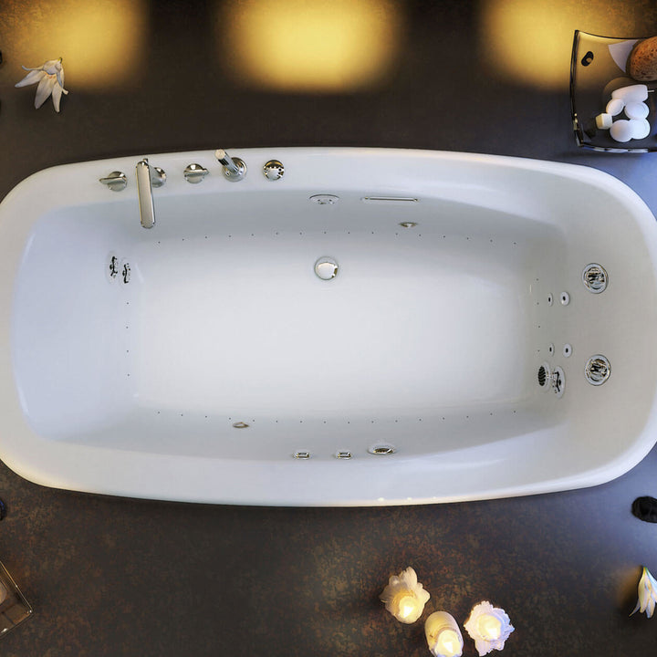 Maax Eterne 7242 Acrylic Drop-in Center Drain Bathtub in White