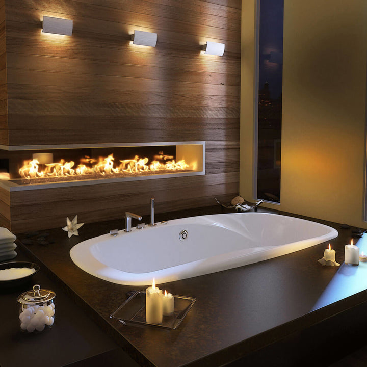 Maax Eterne 7242 Acrylic Drop-in Center Drain Bathtub in White