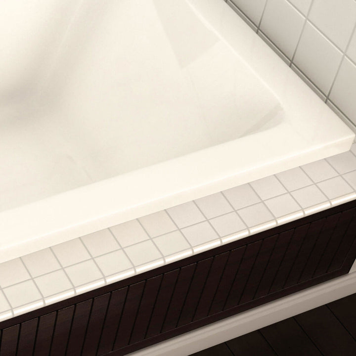 Maax Pose 7242 Acrylic Drop-in End Drain Bathtub in White