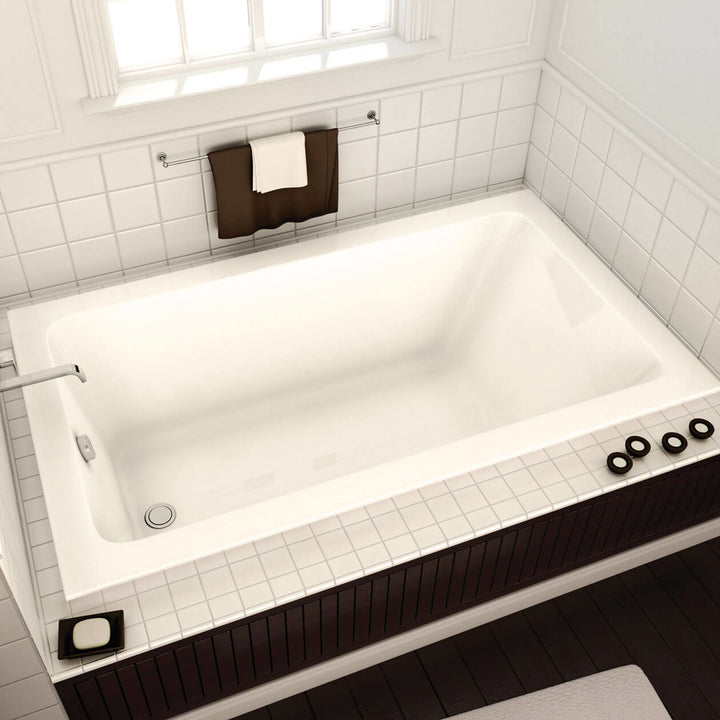 Maax Pose 7242 Acrylic Drop-in End Drain Bathtub in White