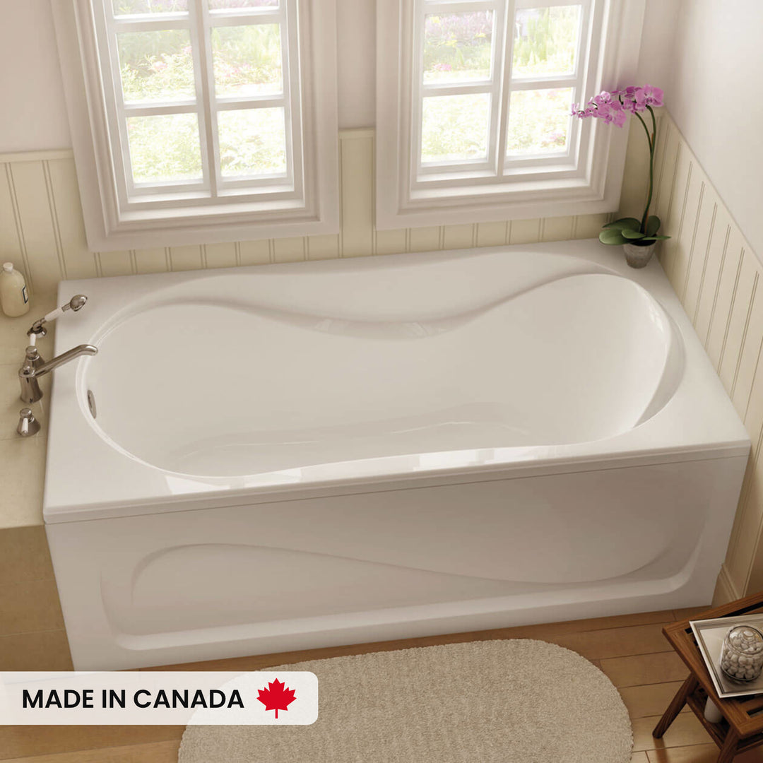 Maax Cocoon 6032 Acrylic Drop-in End Drain Bathtub in White