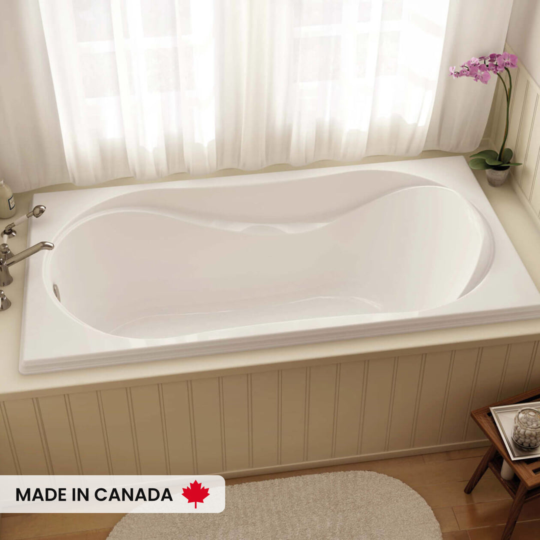 Maax Cocoon 6032 Acrylic Drop-in End Drain Bathtub in White