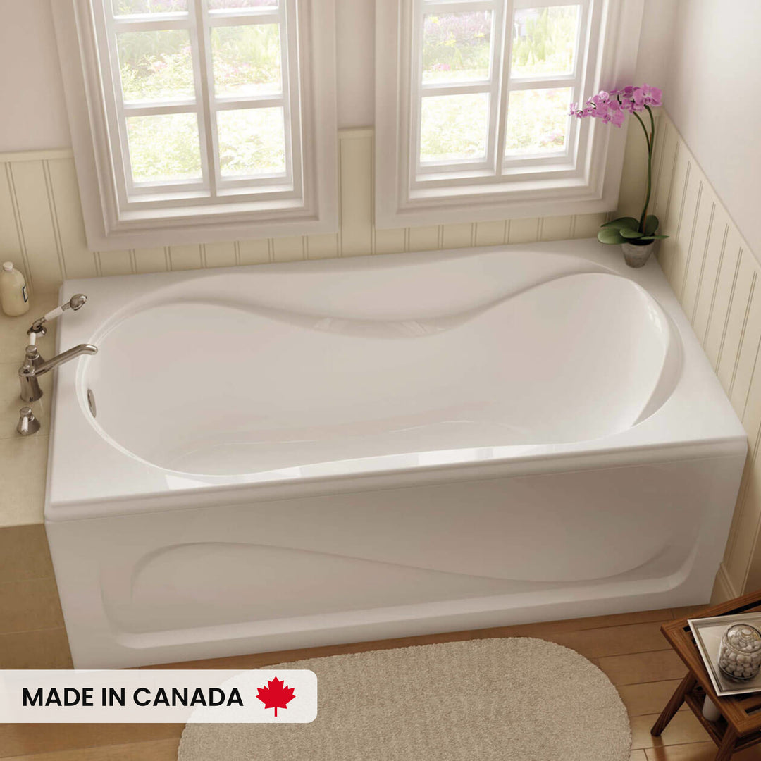 Maax Cocoon 6032 Acrylic Drop-in End Drain Bathtub in White