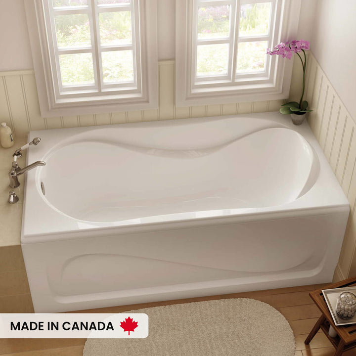 Maax Cocoon 6032 Acrylic Drop-in End Drain Bathtub in White