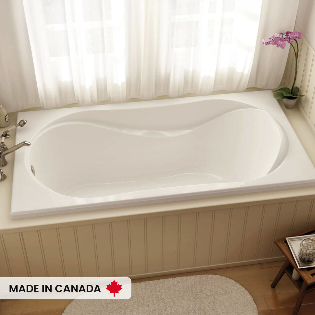 Maax Cocoon 6032 Acrylic Drop-in End Drain Bathtub in White