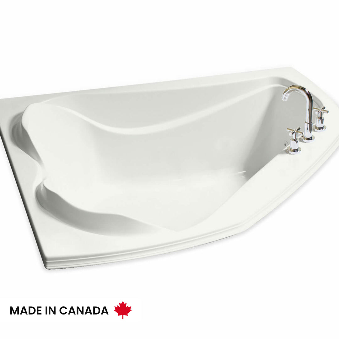 Maax Cocoon 6054 Acrylic Corner Center Drain Bathtub in White