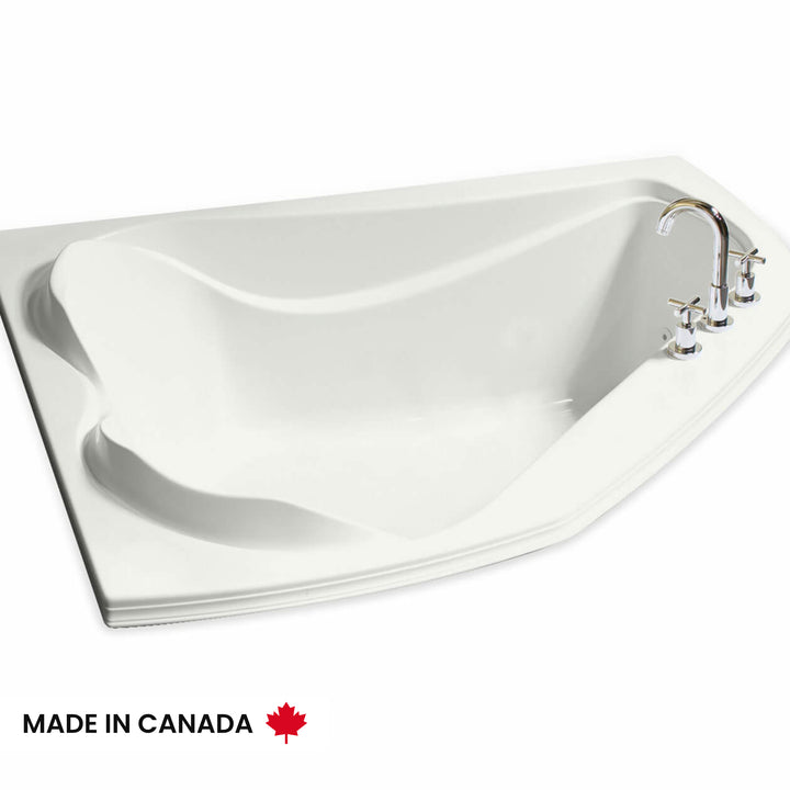 Maax Cocoon 6054 Acrylic Corner Center Drain Bathtub in White