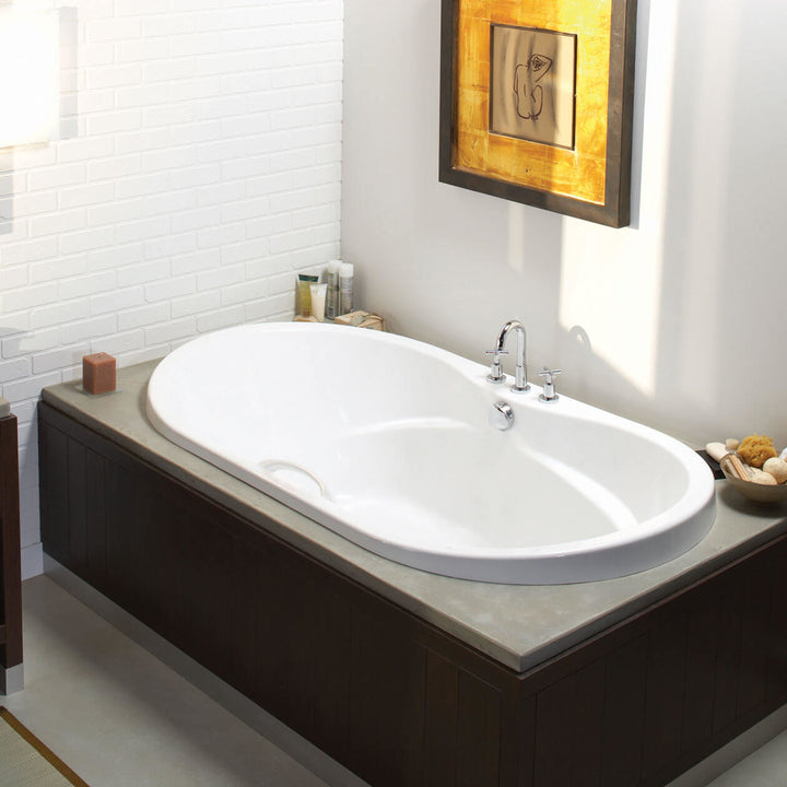 Maax Living 7242 Acrylic Drop-in Center Drain Bathtub in White