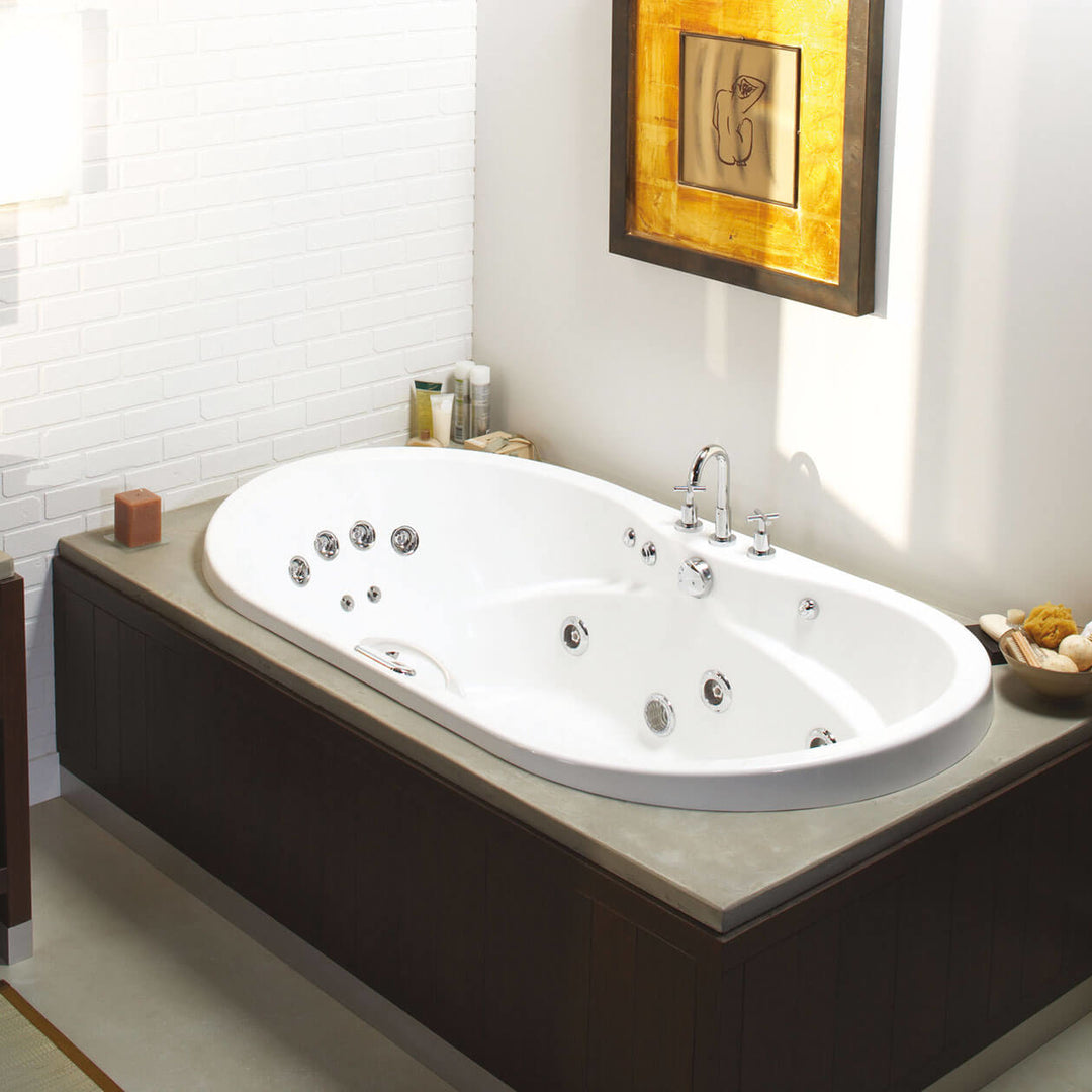 Maax Living 7236 Acrylic Drop-in Center Drain Bathtub in White