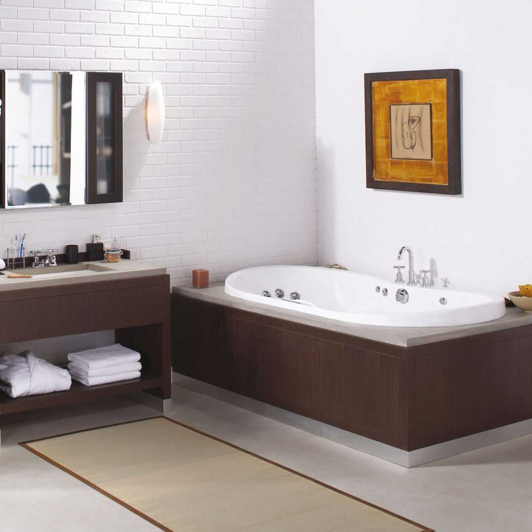 Maax Living 7236 Acrylic Drop-in Center Drain Bathtub in White