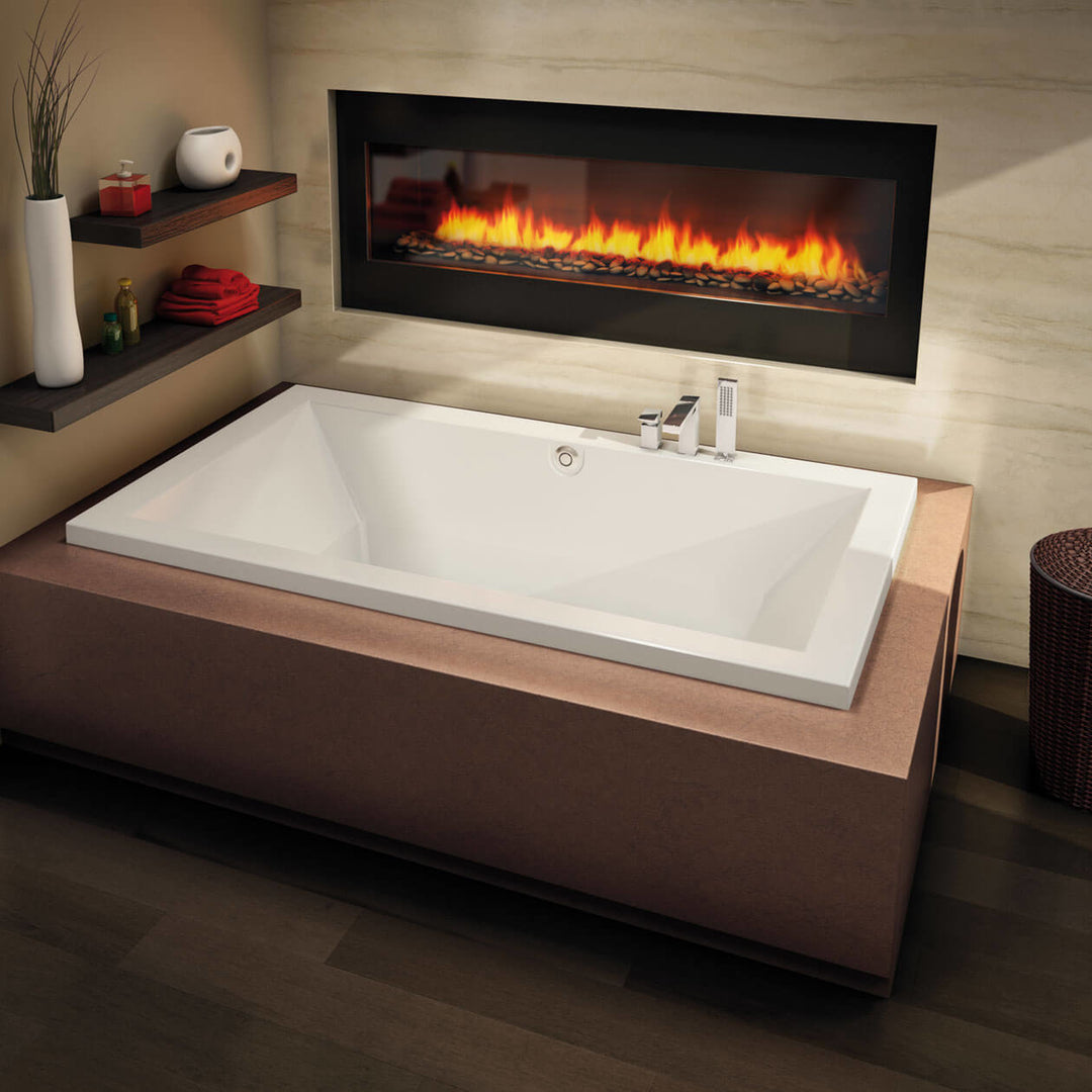 Maax Aiiki 7242 Acrylic Drop-in Center Drain Bathtub in White