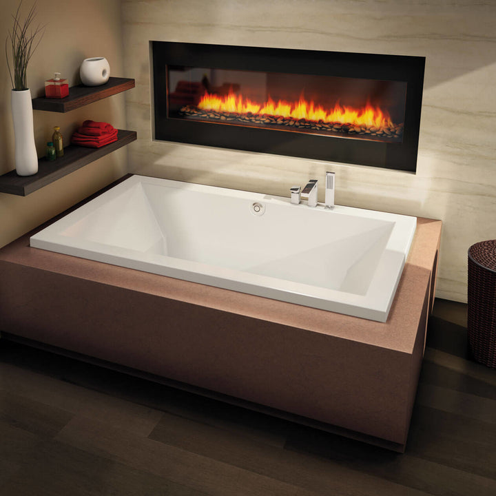 Maax Aiiki 7242 Acrylic Drop-in Center Drain Bathtub in White