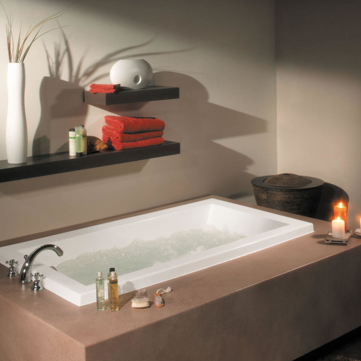 Maax Aiiki 7236 Acrylic Drop-in End Drain Bathtub in White