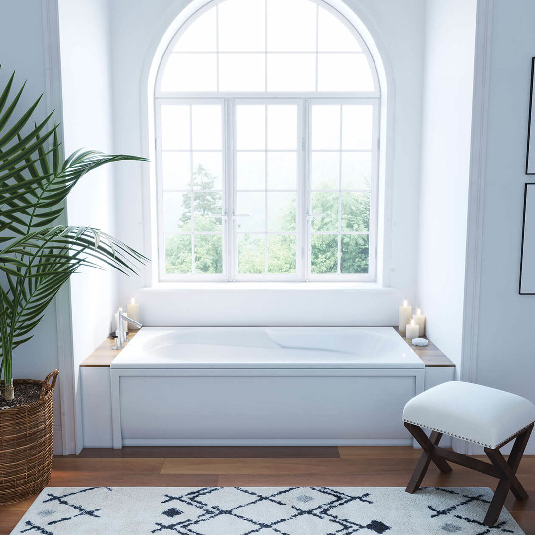 Maax Baccarat 72 x 36 Acrylic Alcove End Drain Bathtub in White