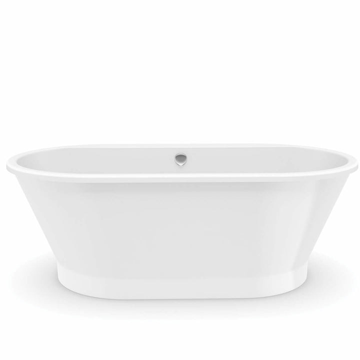 Maax Brioso 6636 AcrylX Freestanding Center Drain Bathtub in White with White Skirt
