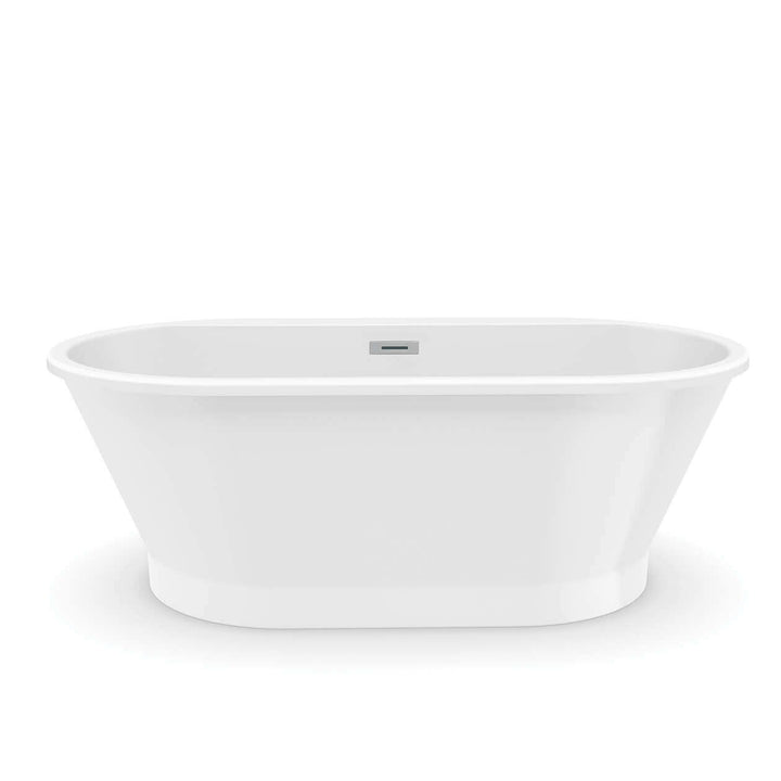 Maax Brioso 6636 AcrylX Freestanding Center Drain Bathtub in White with White Skirt
