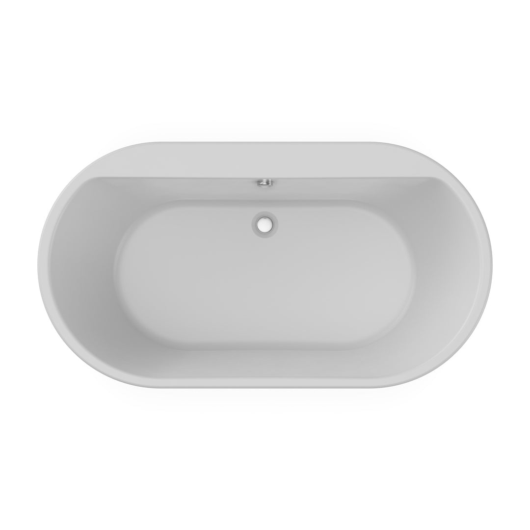 Maax Brioso 6636 AcrylX Freestanding Center Drain Bathtub in White with White Skirt