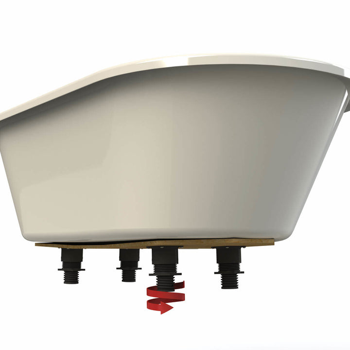 Maax Brioso 6636 AcrylX Freestanding Center Drain Bathtub in White with White Skirt