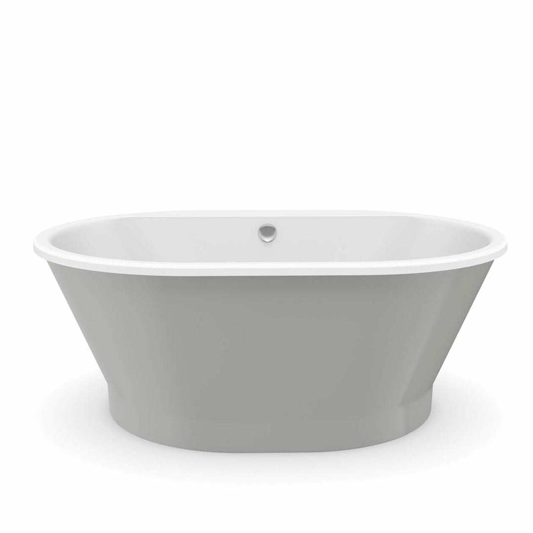 Maax Brioso 6636 AcrylX Freestanding Center Drain Bathtub in White with White Skirt