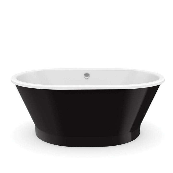 Maax Brioso 6636 AcrylX Freestanding Center Drain Bathtub in White with White Skirt