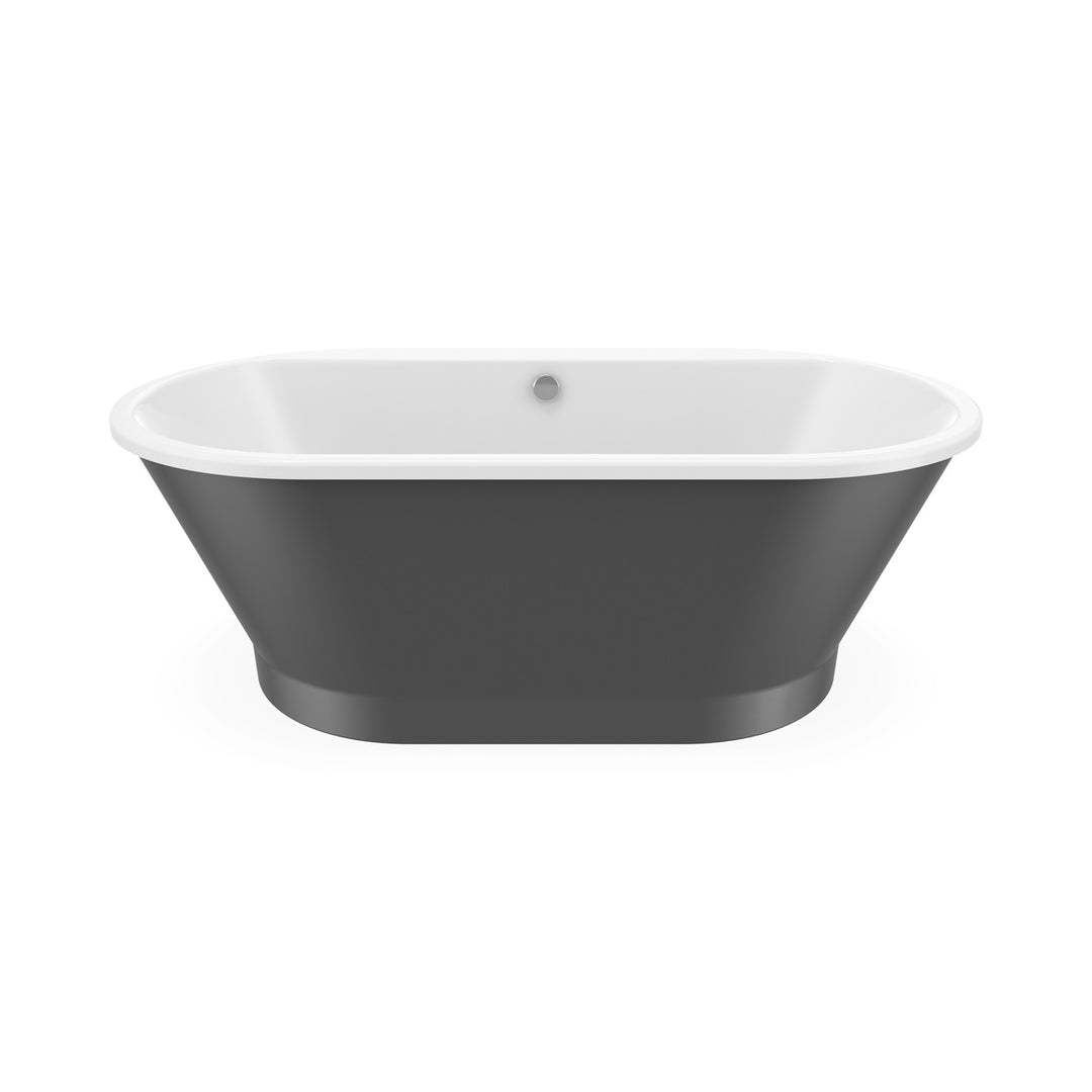 Maax Brioso 6636 AcrylX Freestanding Center Drain Bathtub in White with White Skirt