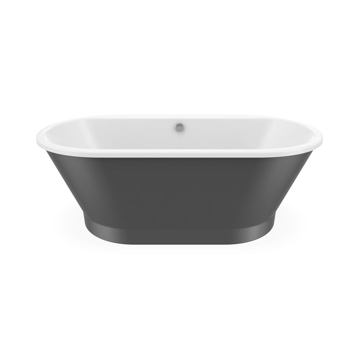 Maax Brioso 6636 AcrylX Freestanding Center Drain Bathtub in White with White Skirt