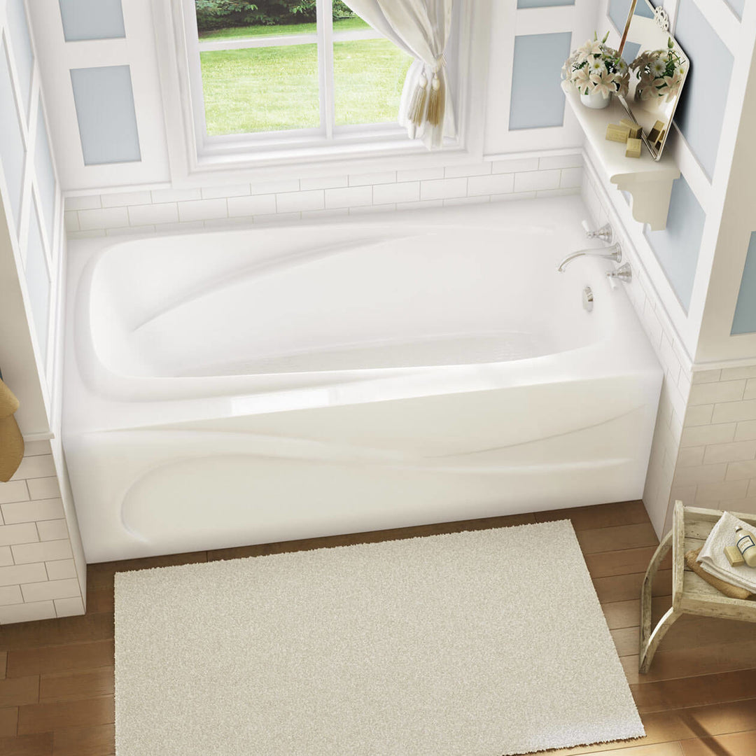 Maax Santorini 60 x 32 Acrylic Alcove Left-Hand Drain Bathtub in White