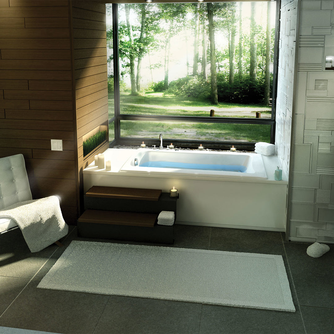 Maax Release 6032 Acrylic Drop-in End Drain Bathtub in White