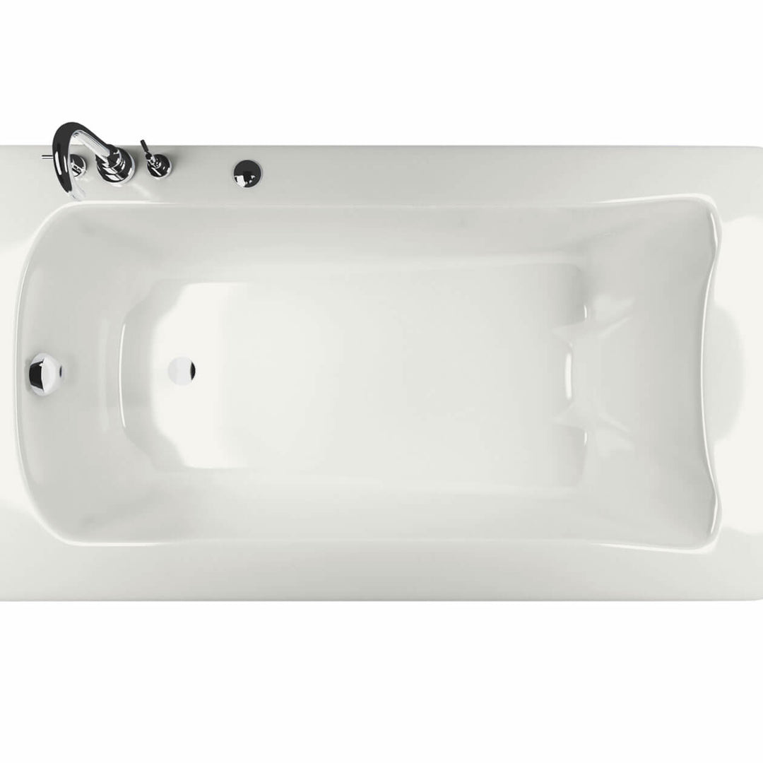Maax Release 6032 Acrylic Drop-in End Drain Bathtub in White