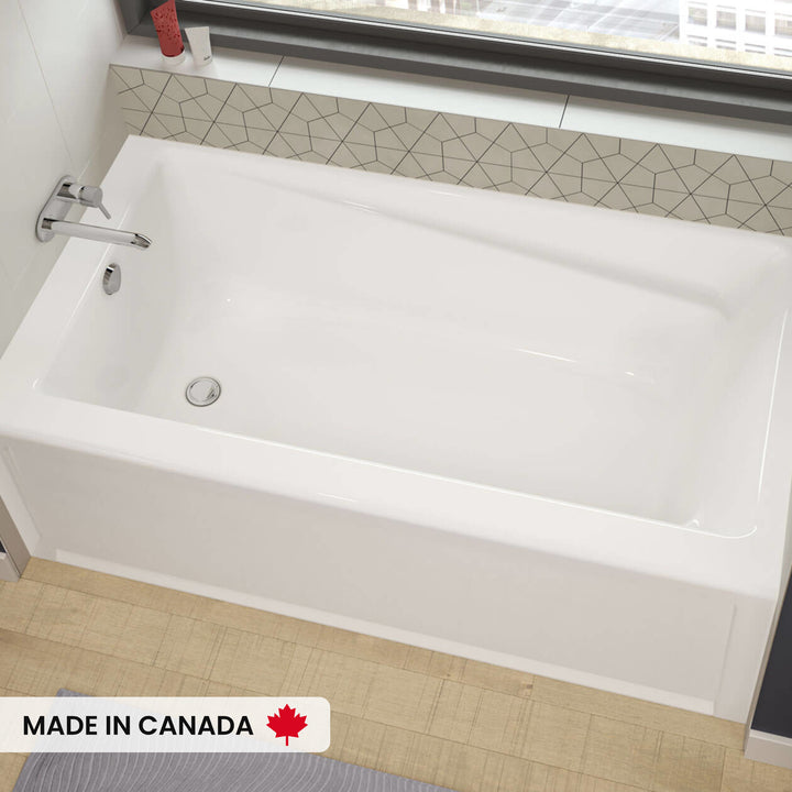 Maax New Town 6032 IFS Acrylic Alcove Left-Hand Drain Bathtub in White