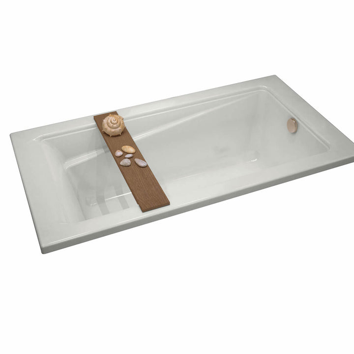 Maax New Town 6032 Acrylic Drop-in End Drain Bathtub in White