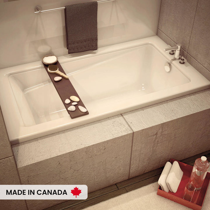 Maax New Town 6032 IF Acrylic Alcove Left-Hand Drain Bathtub in White