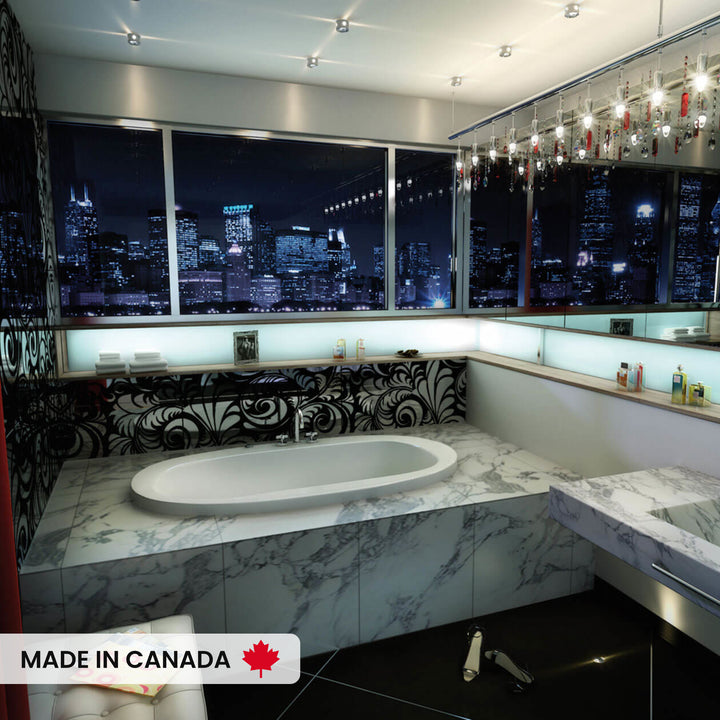 Maax Jazz 66 x 36 Acrylic Drop-in Center Drain Bathtub in White