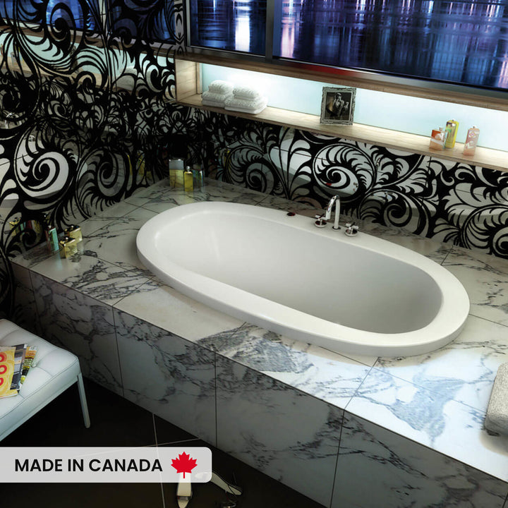 Maax Jazz 66 x 36 Acrylic Drop-in Center Drain Bathtub in White
