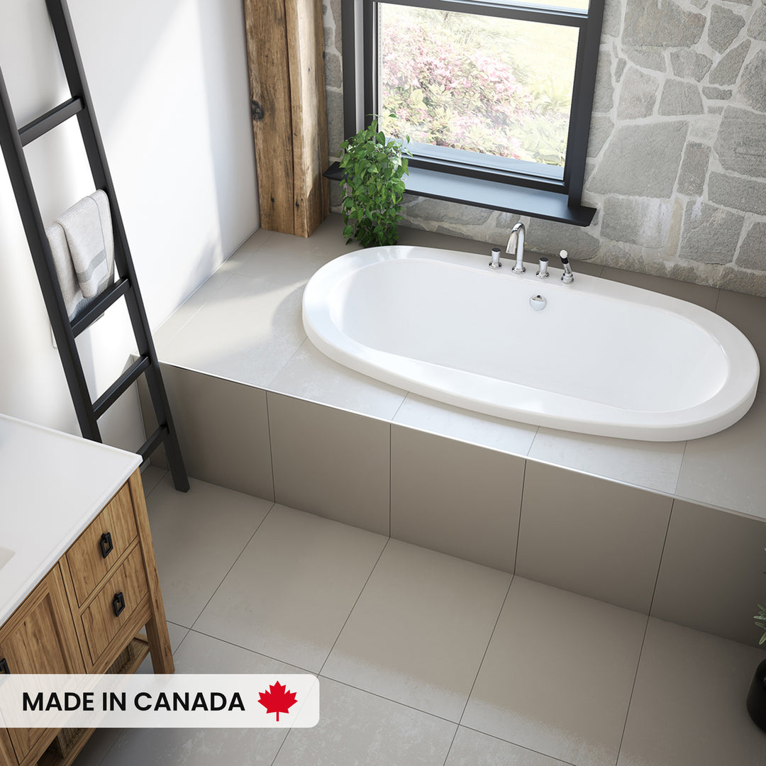 Maax Jazz 66 x 36 Acrylic Drop-in Center Drain Bathtub in White