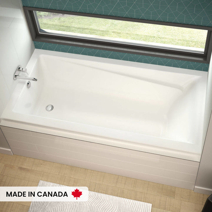 Maax Exhibit 6032 IF Acrylic Alcove Left-Hand Drain Bathtub in White